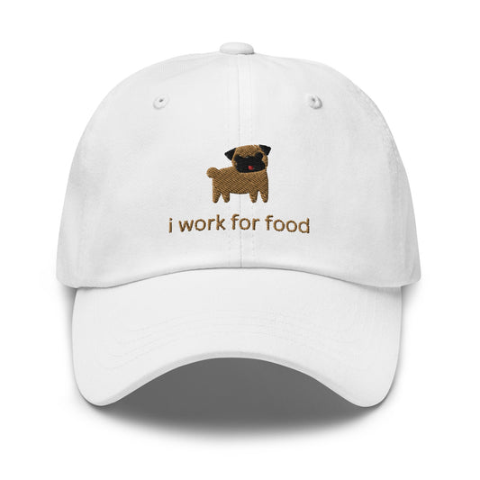 I Work For Food Embroidered Classic Hat - chucklecouture co.