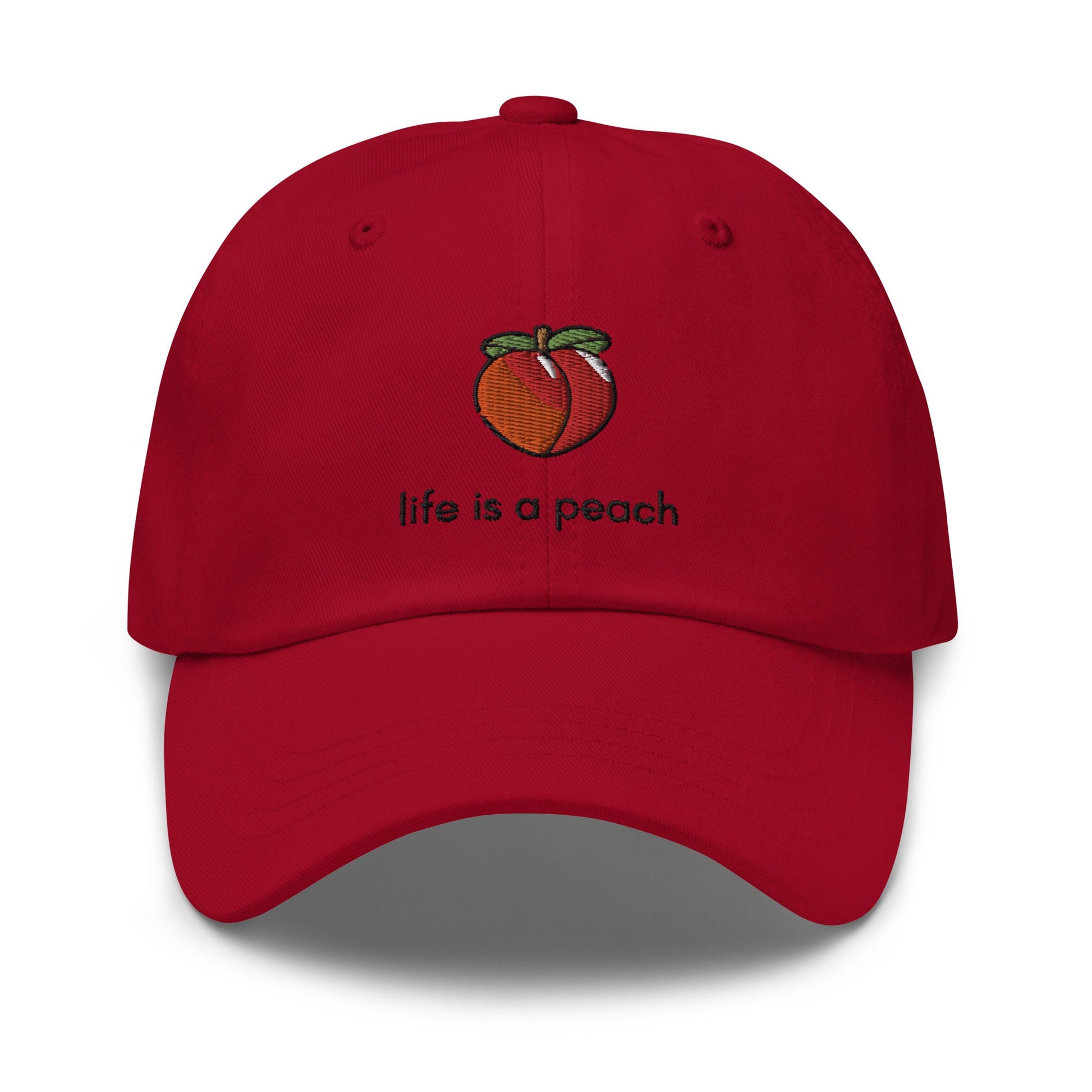 Life Is A Peach Embroidered Classic Hat - chucklecouture co.