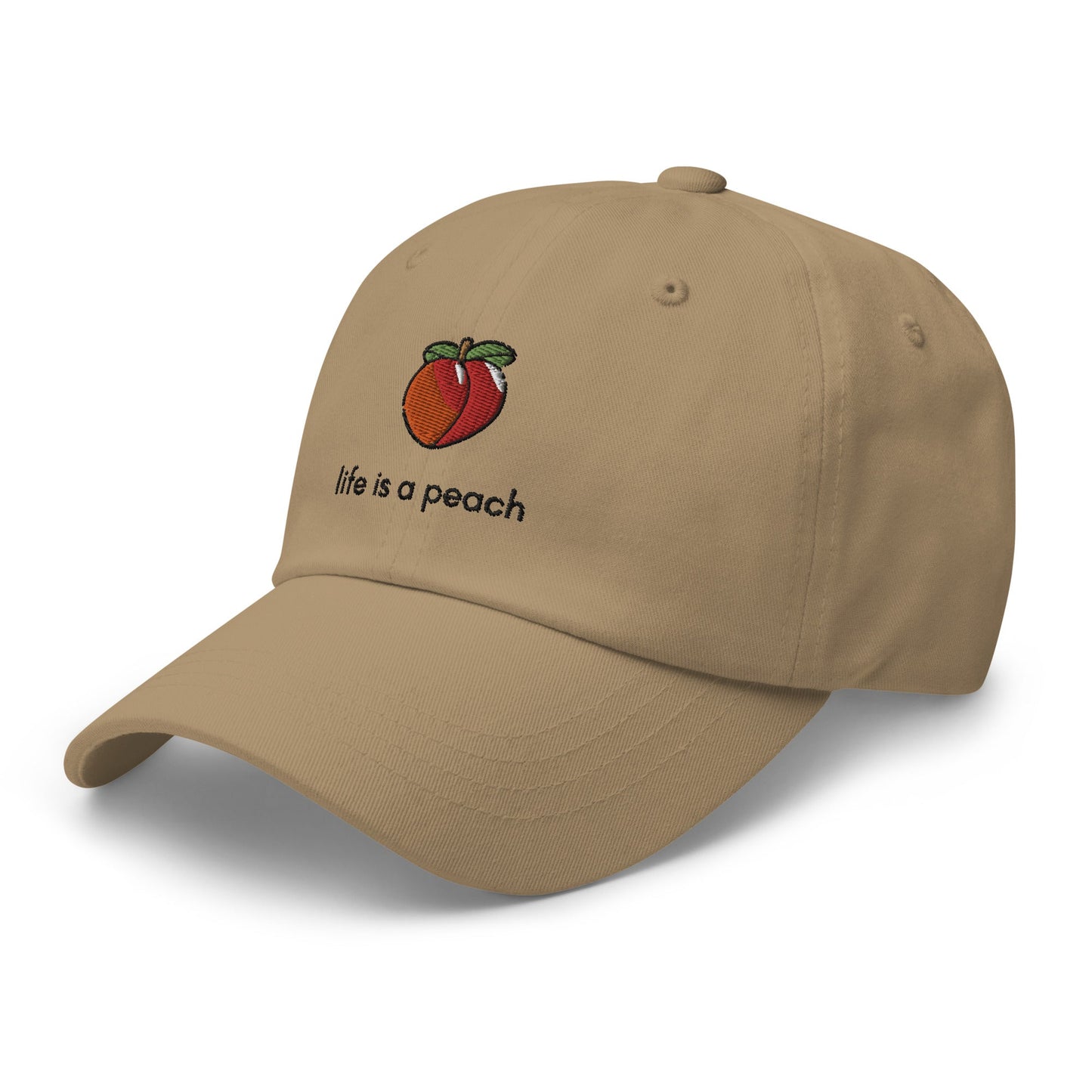 Life Is A Peach Embroidered Classic Hat - chucklecouture co.