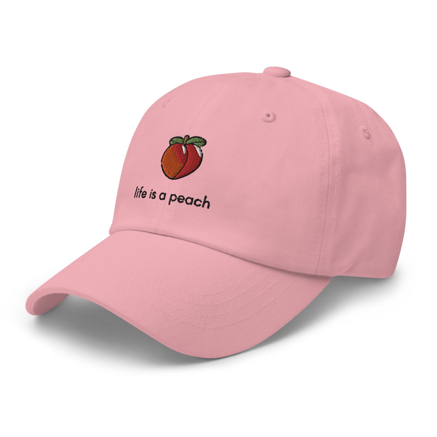 Life Is A Peach Embroidered Classic Hat - chucklecouture co.