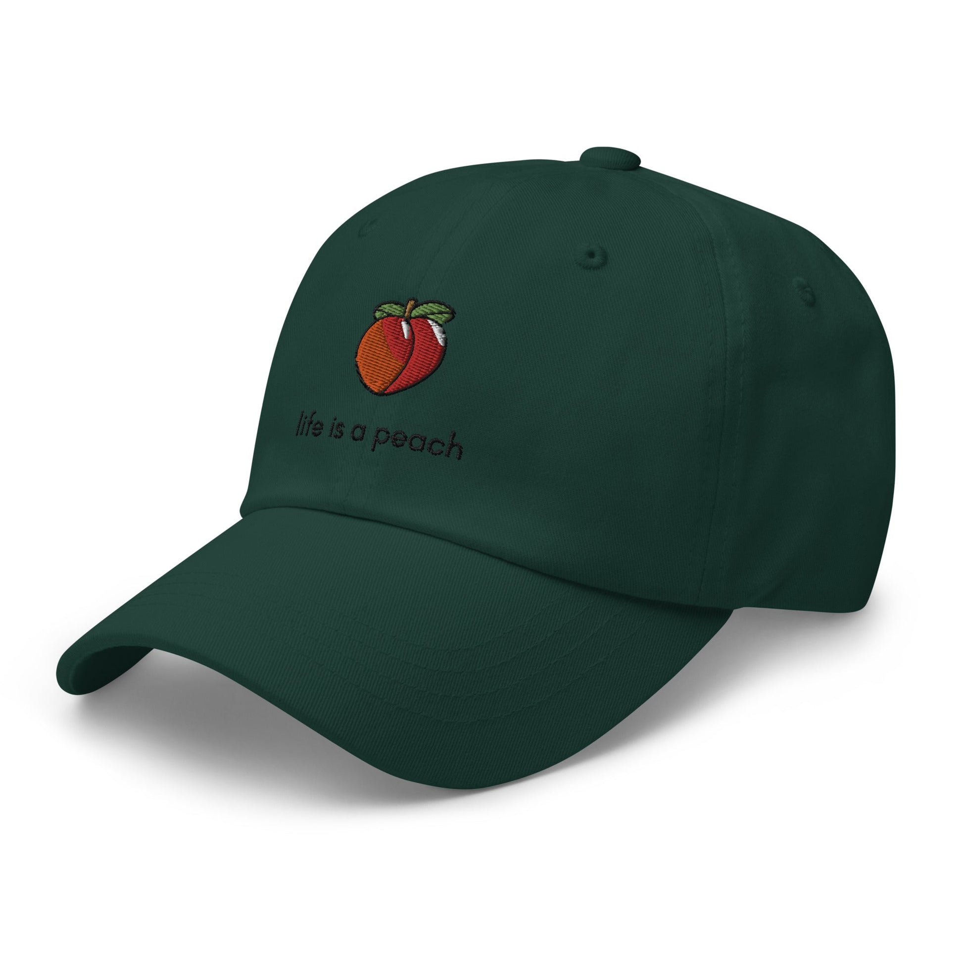 Life Is A Peach Embroidered Classic Hat - chucklecouture co.