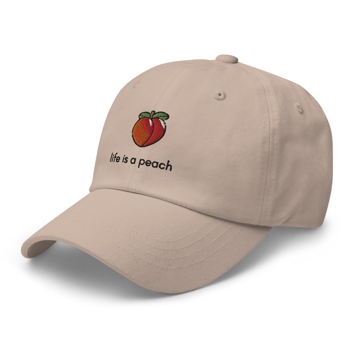 Life Is A Peach Embroidered Classic Hat - chucklecouture co.