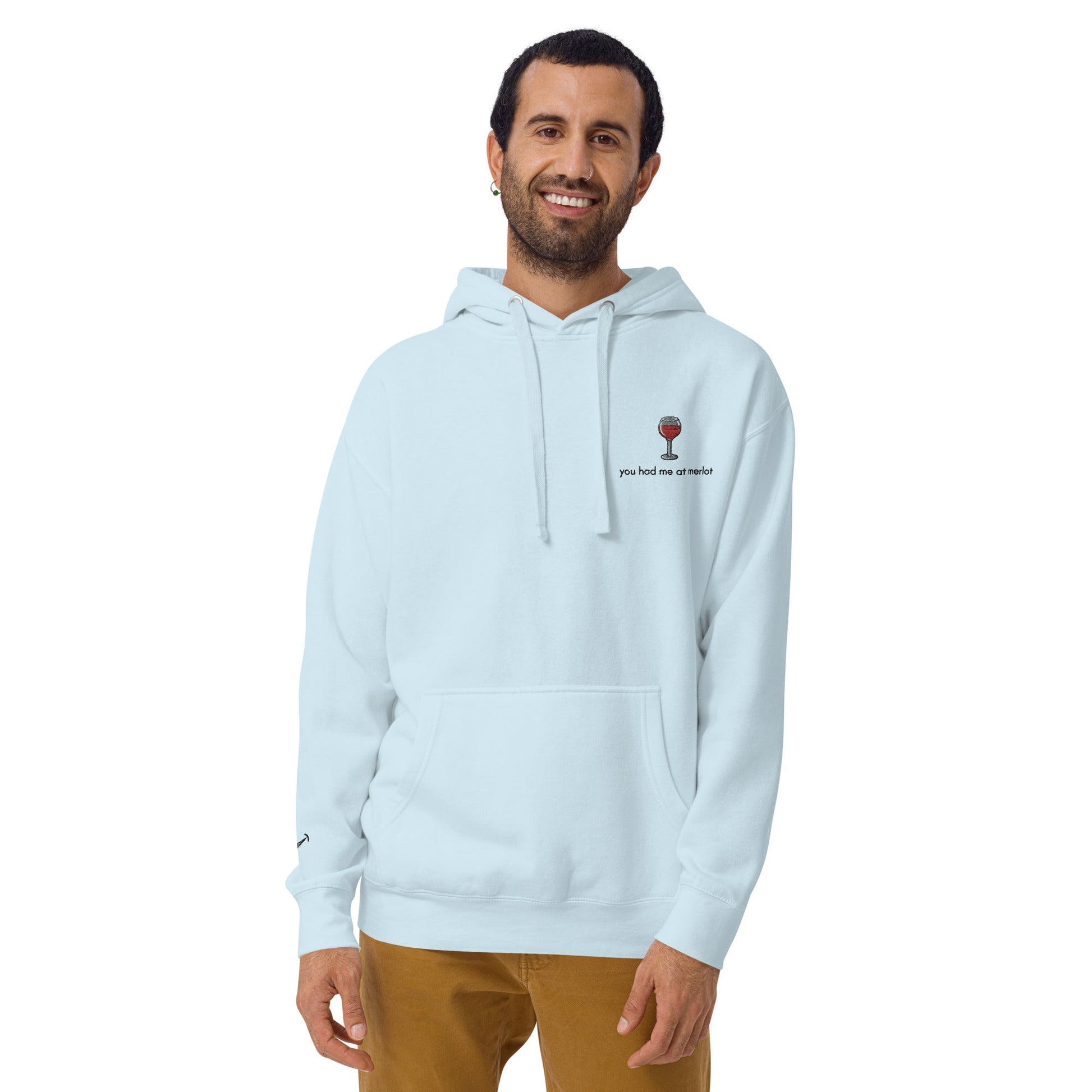 You Had Me At Merlot Embroidered Unisex Hoodie - chucklecouture co.